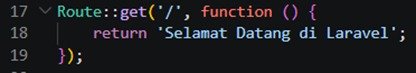 Contoh routing dasar pada Laravel