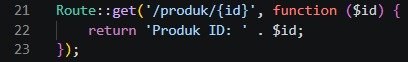 Contoh routing parameter pada Laravel