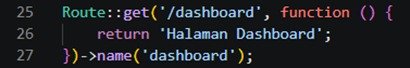 Contoh named route pada Laravel