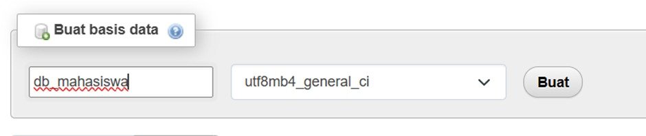 Pembuatan database db_mahasiswa di phpMyAdmin